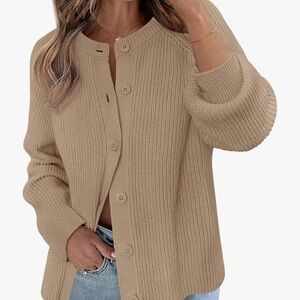 Women's Tan Sweater Cardigan